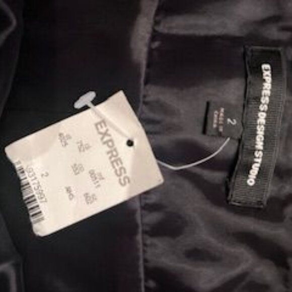 Express Silver and Black High Rise Skirt With Sash Tie Size 2 NWT - Picture 7 of 9